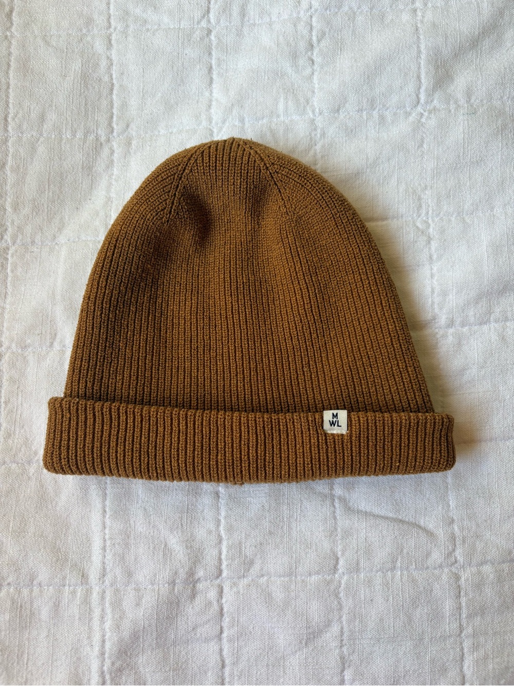 Madewell Cotton Rust Orange Knit Cuffed Beanie